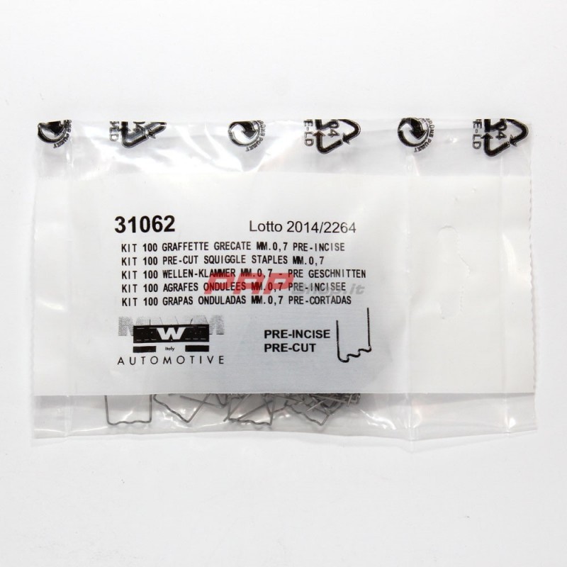 Pre-Cut Squiggle Staples mm.0.7 For Welder For Plastic